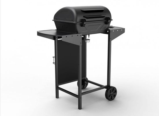 2 1 Burners Black Steel Outdoor Camping Trolly Gas Barbecue Grill Side Burner 2.5KW
