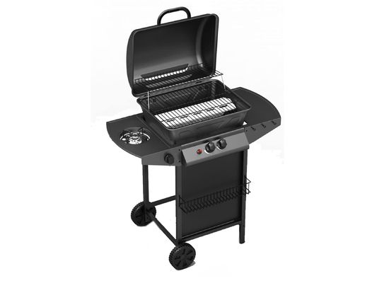2 1 Burners Black Steel Outdoor Camping Trolly Gas Barbecue Grill Side Burner 2.5KW