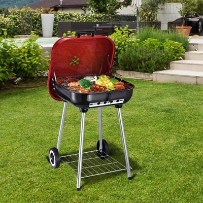 Multi Color Charcoal Grills Outdoor Portable Foldable BBQ Grill with Lid Charcoal BBQ