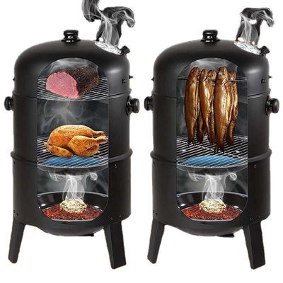 Outdoor Barrel Charcoal BBQ Grill Suitable for 6-8 People 0.8MM Material Thickness