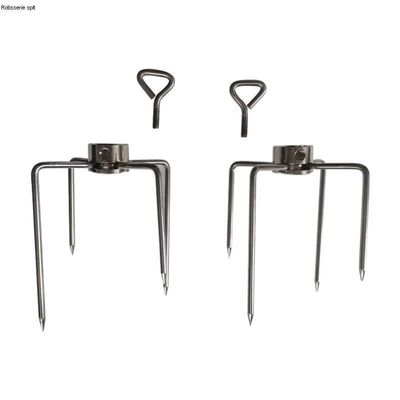 Stainless Steel BBQ Grill Rotisserie Spit Rod Meat Fork for and Advantageous Features