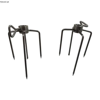 Stainless Steel BBQ Grill Rotisserie Spit Rod Meat Fork for and Advantageous Features