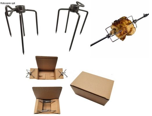 Stainless Steel BBQ Grill Rotisserie Spit Rod Meat Fork for and Advantageous Features