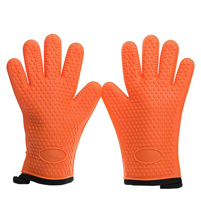 Customized Waffle Style Silicone Smoker BBQ Gloves Extreme Heat Resistant Waterproof Mitts