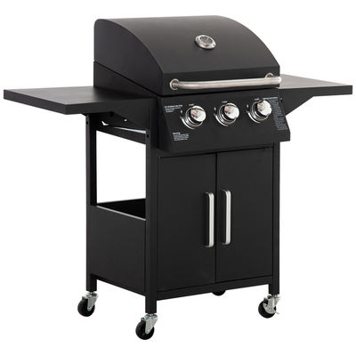 Propane Gas BBQ Grill with 3 Burners and Two Foldable Shelves 26.8kg Outdoor Product