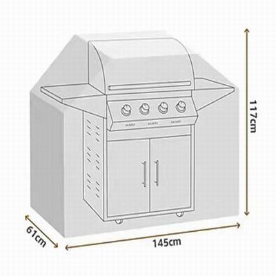Heavy Duty Waterproof Outdoor Rain BBQ Grill Cover in 600D Polyester Fabric for Garden