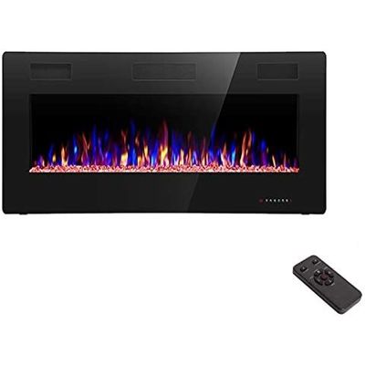 50 Inch 15 Flame Colors WN-D50 Electric Fireplace with Embedded Modern 3D LED Lights