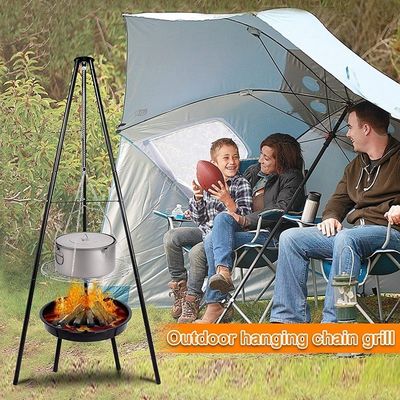 Adjustable Portable Backyard Cooking Stand for BBQ Rotisserie Tripod Outdoor Garden