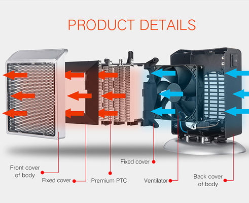 17x12.5x19.5cm Industrial Mini PTC Ceramic Electric Fan Air Heater for Energy Saving