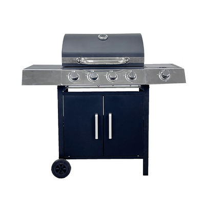 Outdoor Barbeque Gas Grills with Stainless Steel Side Table Custom Black 4 1 Bunners