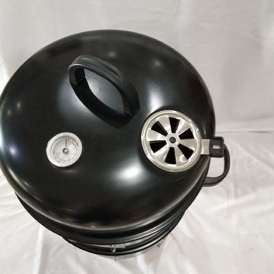 Smokeless 3 Layers Vertical Barrel Charcoal BBQ Grill Smoker with Manual Power Source