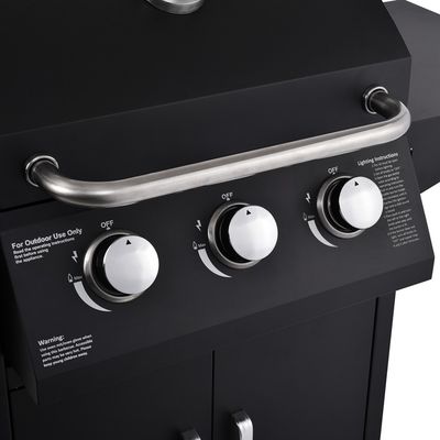 Bistro 3 Burners Gas BBQ Rotisserie Stove with Warming Area and Flat Plate Griddle