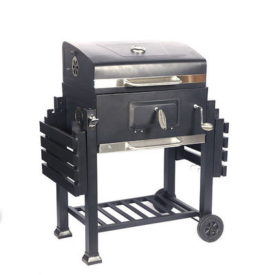 Easily Assembled Charcoal BBQ Grill with Side Table and 27.5*42.5cm*2pcs Cooking Grid