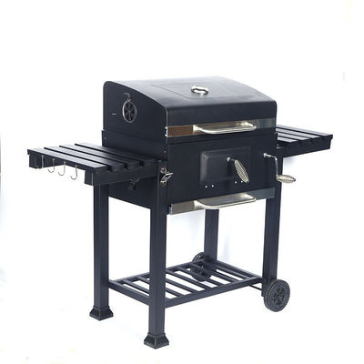 Easily Assembled Charcoal BBQ Grill with Side Table and 27.5*42.5cm*2pcs Cooking Grid