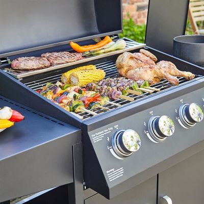 Garden Cart Grill Propane Gas Stainless Steel BBQ Grill with Piezoelectric Ignition