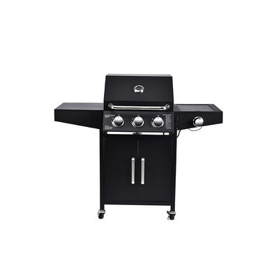 Flat Top Garden Gas BBQ Grill with Side Cooker 3 1 Steel Flame Safety Device 13000BTU*4