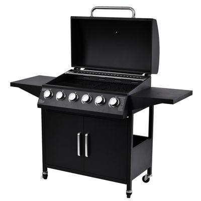 Back to School Occasion 6 Burners Portable BBQ Gas Grill with Electronic Pulse Ignition