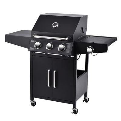 Gas Barbecue Grills Outdoor With Stove hybrid grill 3 1 burners Butane for Tailgating