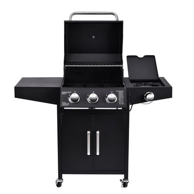 Gas Barbecue Grills Outdoor With Stove hybrid grill 3 1 burners Butane for Tailgating