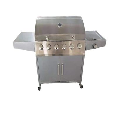 YF-01ZW06-BS Heavy-Duty Stainless Steel 6 1 Burners BBQ Gas Grill with Powder Coating