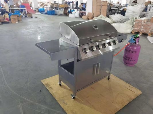 YF-01ZW06-BS Heavy-Duty Stainless Steel 6 1 Burners BBQ Gas Grill with Powder Coating