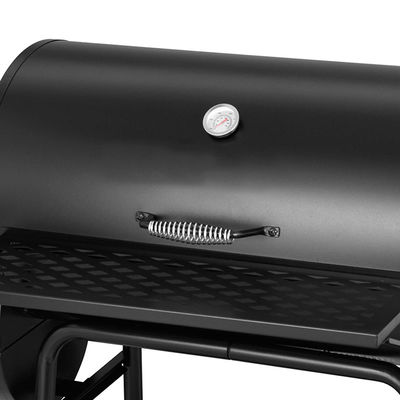 Heavy Duty Large Barrel Charcoal Grill for Garden Smoker DIY Black Cold Rolled Steel