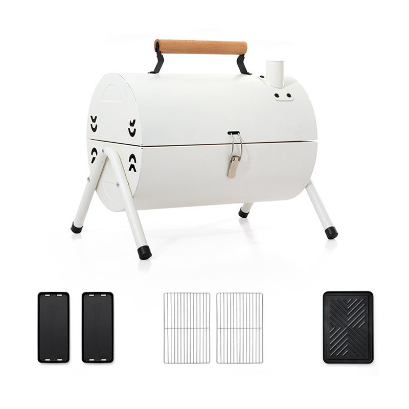Compact Pellet Charcoal BBQ Meat Smokers Machine Small Portable Mini Smoker Grill