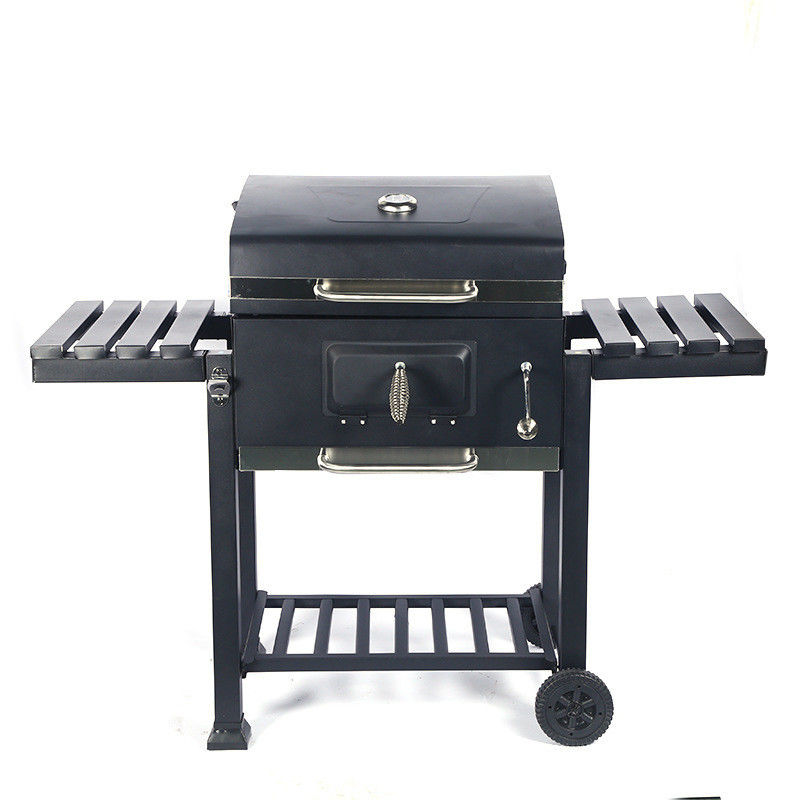 Easily Assembled Charcoal BBQ Grill with Side Table and 27.5*42.5cm*2pcs Cooking Grid
