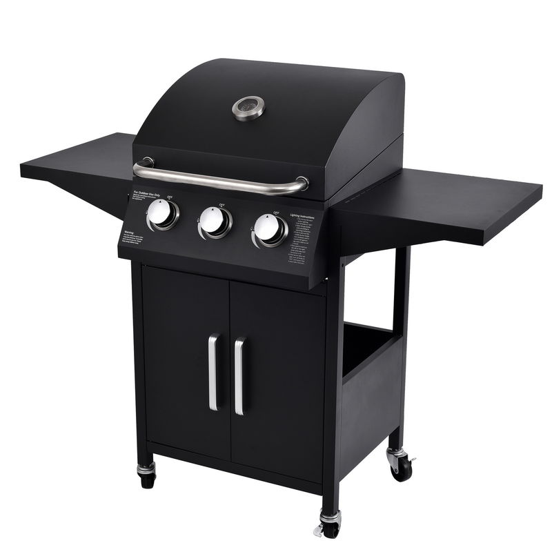 48*41cm Cooking Area Rotary Smokeless Natural Gas Grill with Side Shelf 35.5*42.5cm*2